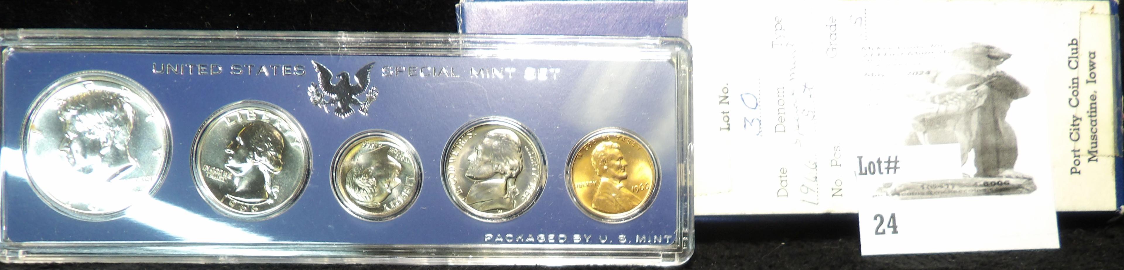 1966 U.S. Special Mint Set in original case and box of issue. Contains 40% Silver Half-dollar. Ex Po