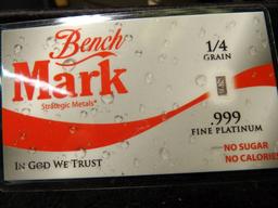 Bench Mark Precious Metals 1/4 Grain .999 Fine Platinum Bar sealed in holder; & 1979 S U.S. Proof Se