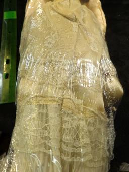 Brunette Doll 16" dressed in an elegant laced dress.