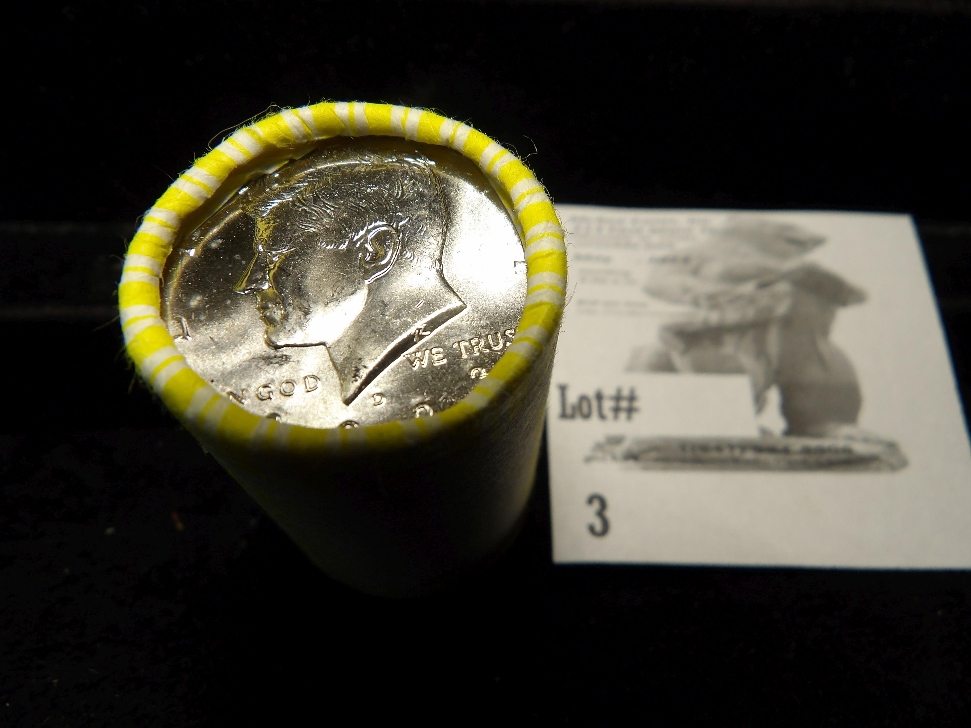 2023 D Original BU Bank-wrapped Roll of Kennedy Half Dollars.