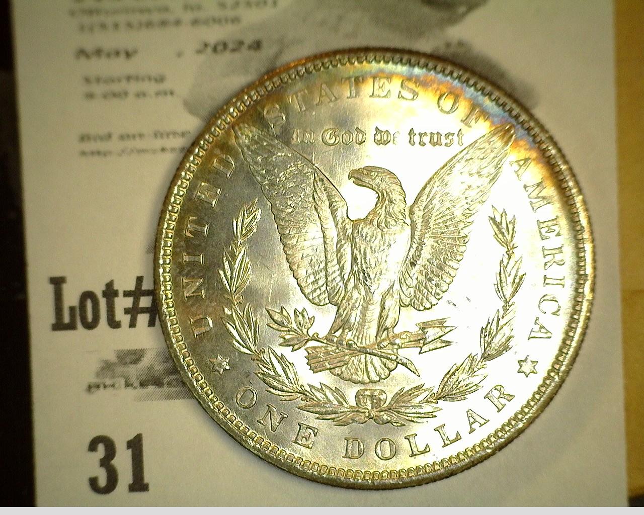 1900 P Lovely toned Uncirculated Morgan Silver Dollar.