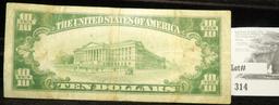 Series 1934 $10 Federal Reserve Note.