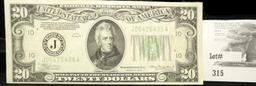 Series 1934 $20 Federal Reserve Note.