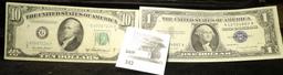 Series 1957A $1 U.S. Silver Certificate & Series 1950B $10 Federal Reserve Note, both very attractiv