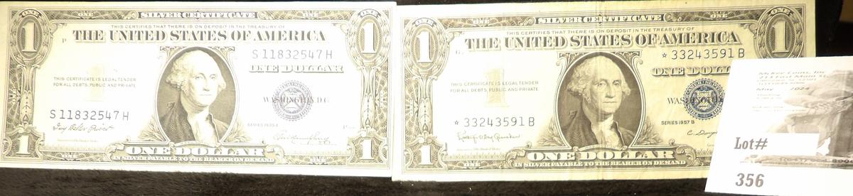 Series 1957B $1 Silver Certificate Star Replacement Note & Series 1935E $1 U.S. Silver Certificate