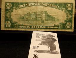 Series 1929 Type 1 $10 The Commercial National Bank of Rockford, Illinois, serial number E003904A. C