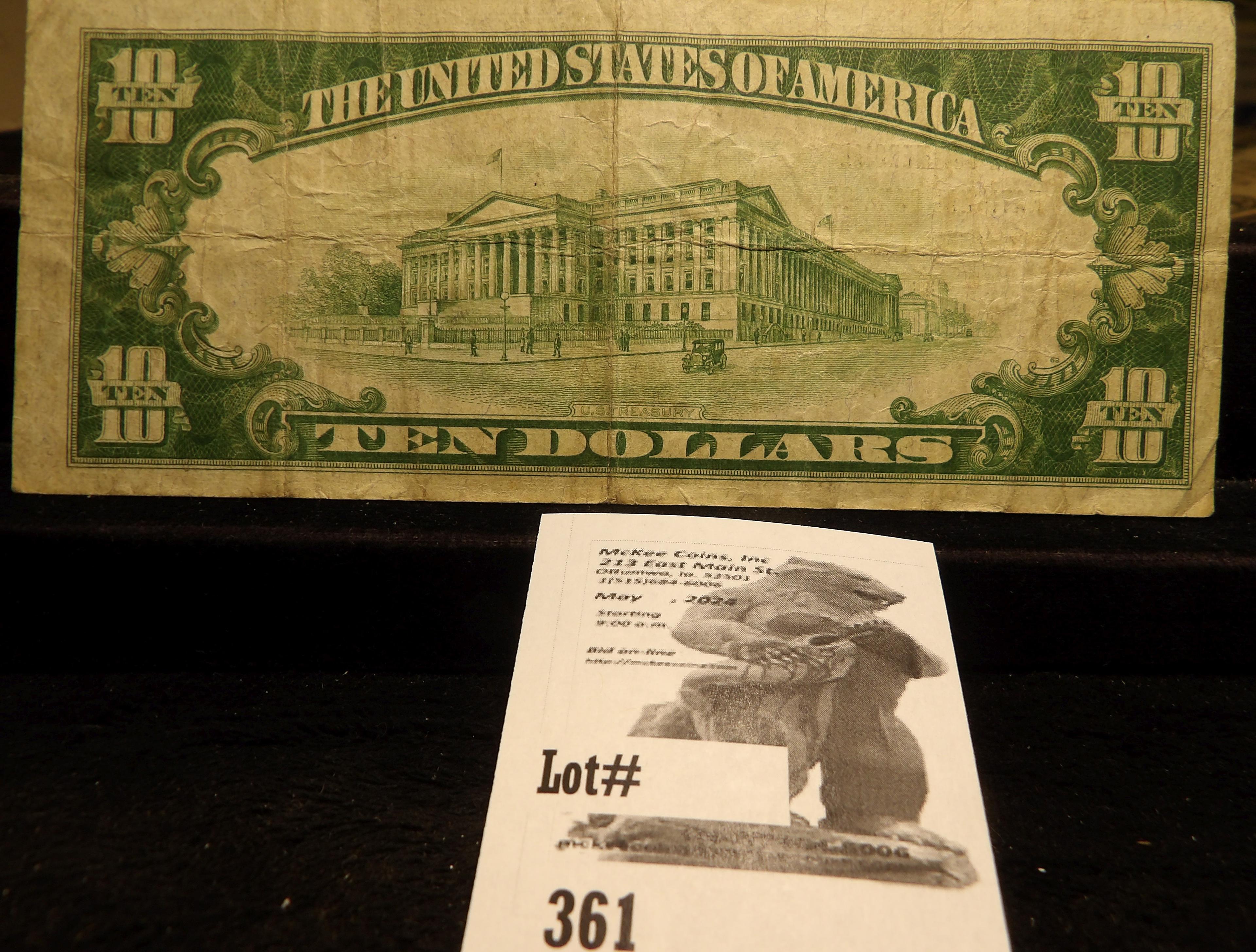 Series 1929 Type 1 $10 The Commercial National Bank of Rockford, Illinois, serial number E003904A. C