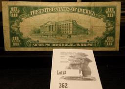 Series 1929 Type 1 $10 The Commercial National Bank of Muskogee, Oklahoma, serial number C006460A. C