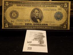 From our March, 2014 Coin Auction comes Series 1914 $5 Federal Reserve Note, 3-C Bank of Philadelphi