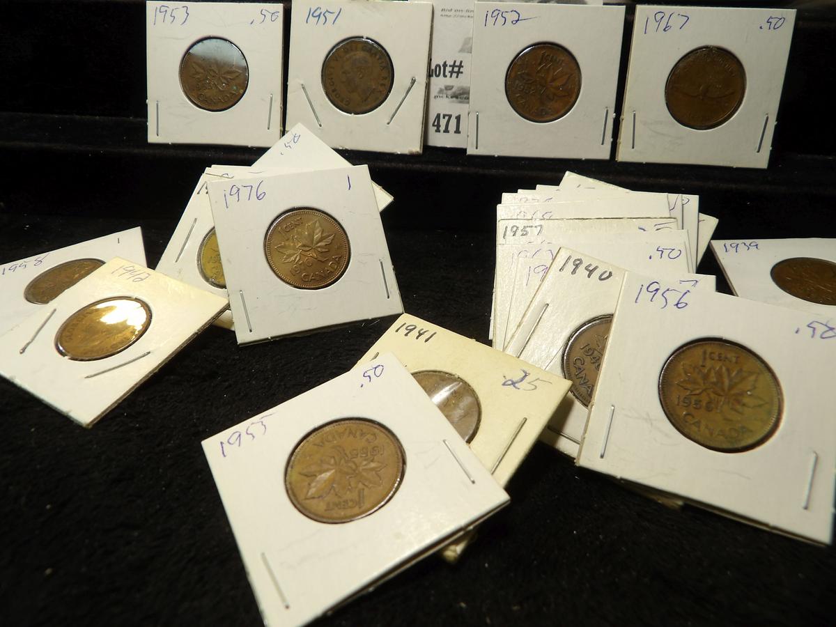 (26) Canadian Small Cents 1939-1976 VF-EF.