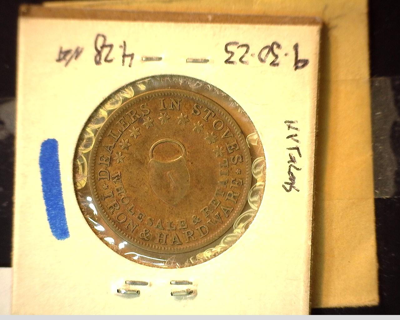 1850's Foster & Perry, Grand Rapids Michigan, Dealer in Stoves and Iron Hardware Token.