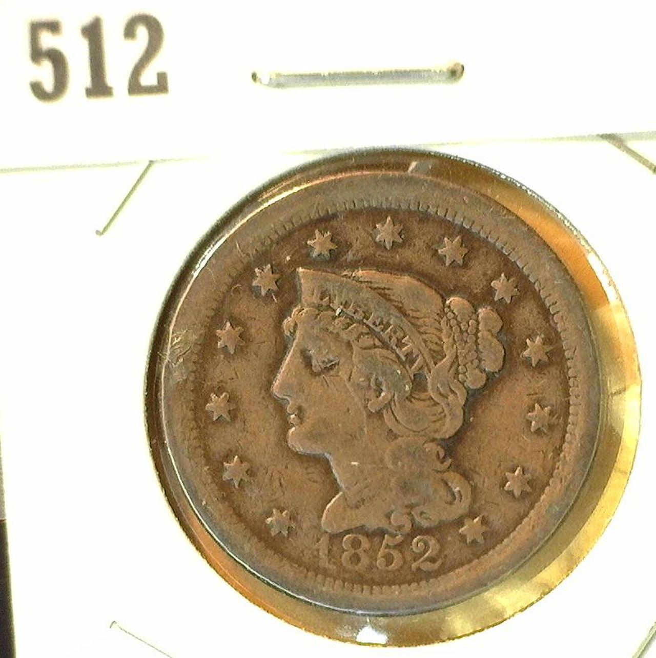 1852 U.S. Large Cent VG.