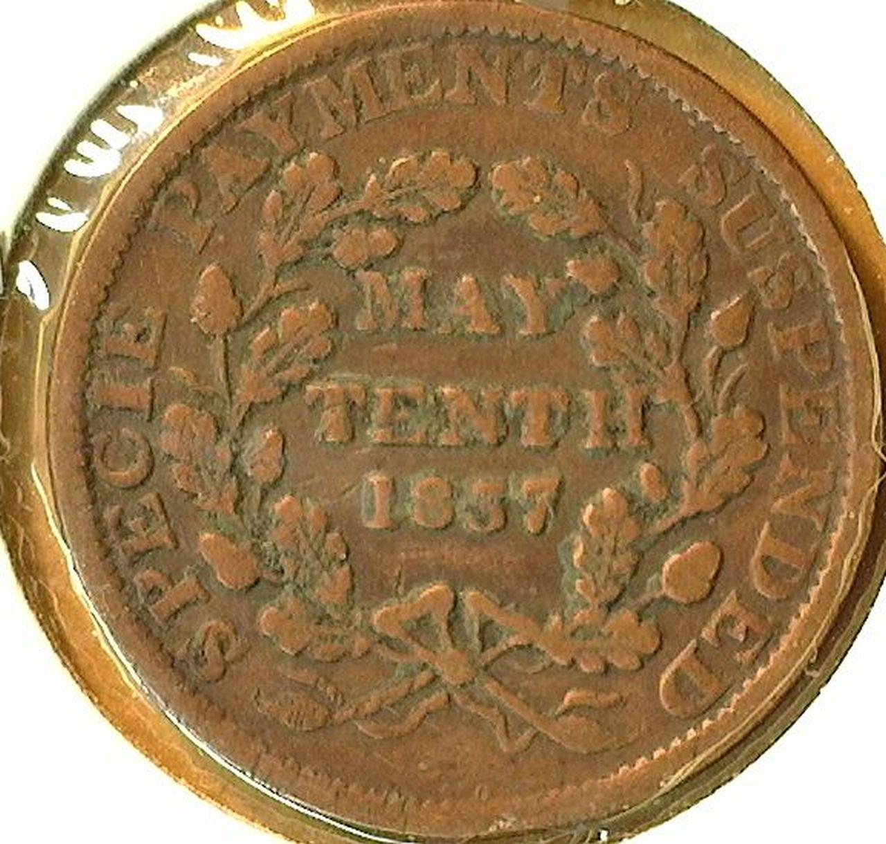 1837 Hard Times Token, Rising Phenox, Subistute for Shin Plaster.