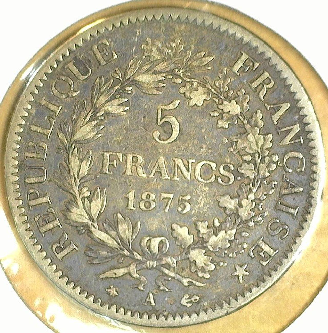 1875 French Silver 5-Francs.