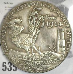 1914 German Rooster 39mm Medal.