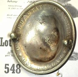 1899 Pop Out Morgan Silver Dollar Stick Pin Missing.