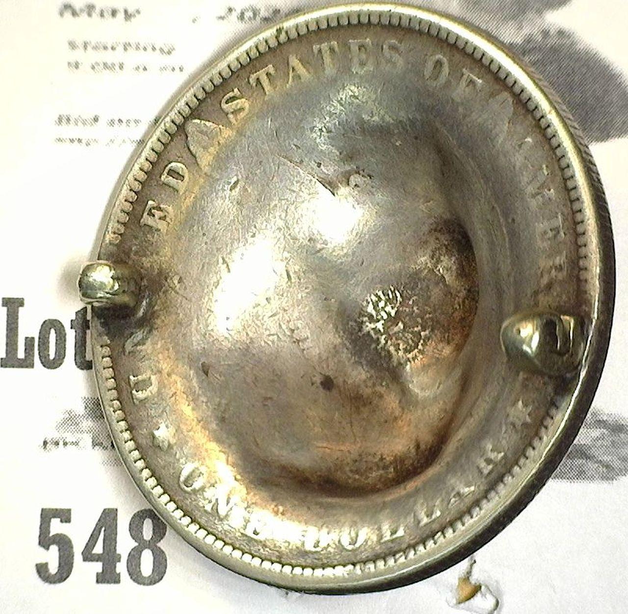 1899 Pop Out Morgan Silver Dollar Stick Pin Missing.