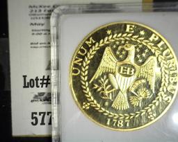 1797 Brasher Doubloon Archival Replica Layered in 24K Gold in a Nice Holder.