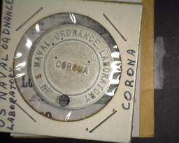 Joelton AFS NCO Club Bi Medal Good For 5c in Trade & Corona, US Naval Ordenance Labortory, Armed For