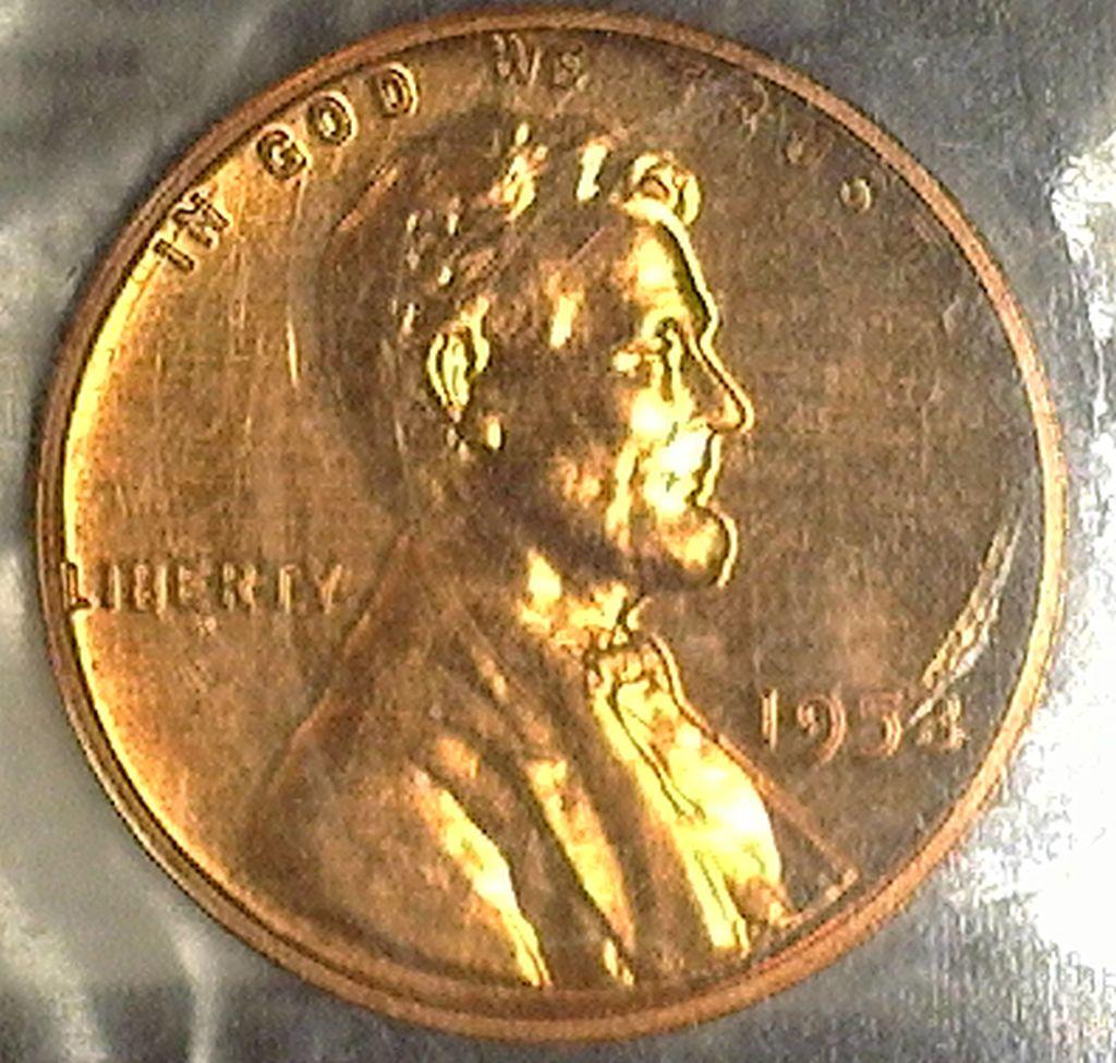 1958 Lincoln Cent & Jefferson Nickel Proof, 1983D Washington Quarter & 1943 Steel Cent.