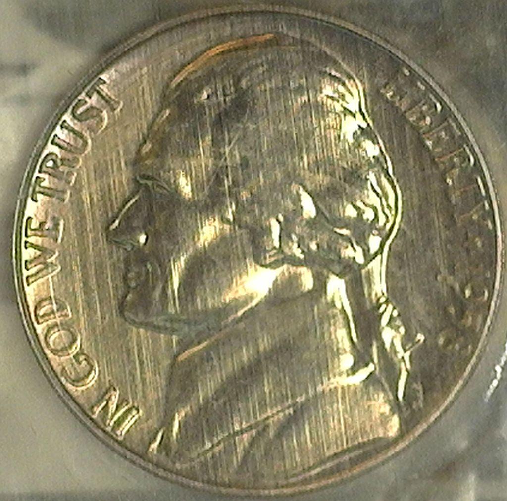 1958 Lincoln Cent & Jefferson Nickel Proof, 1983D Washington Quarter & 1943 Steel Cent.