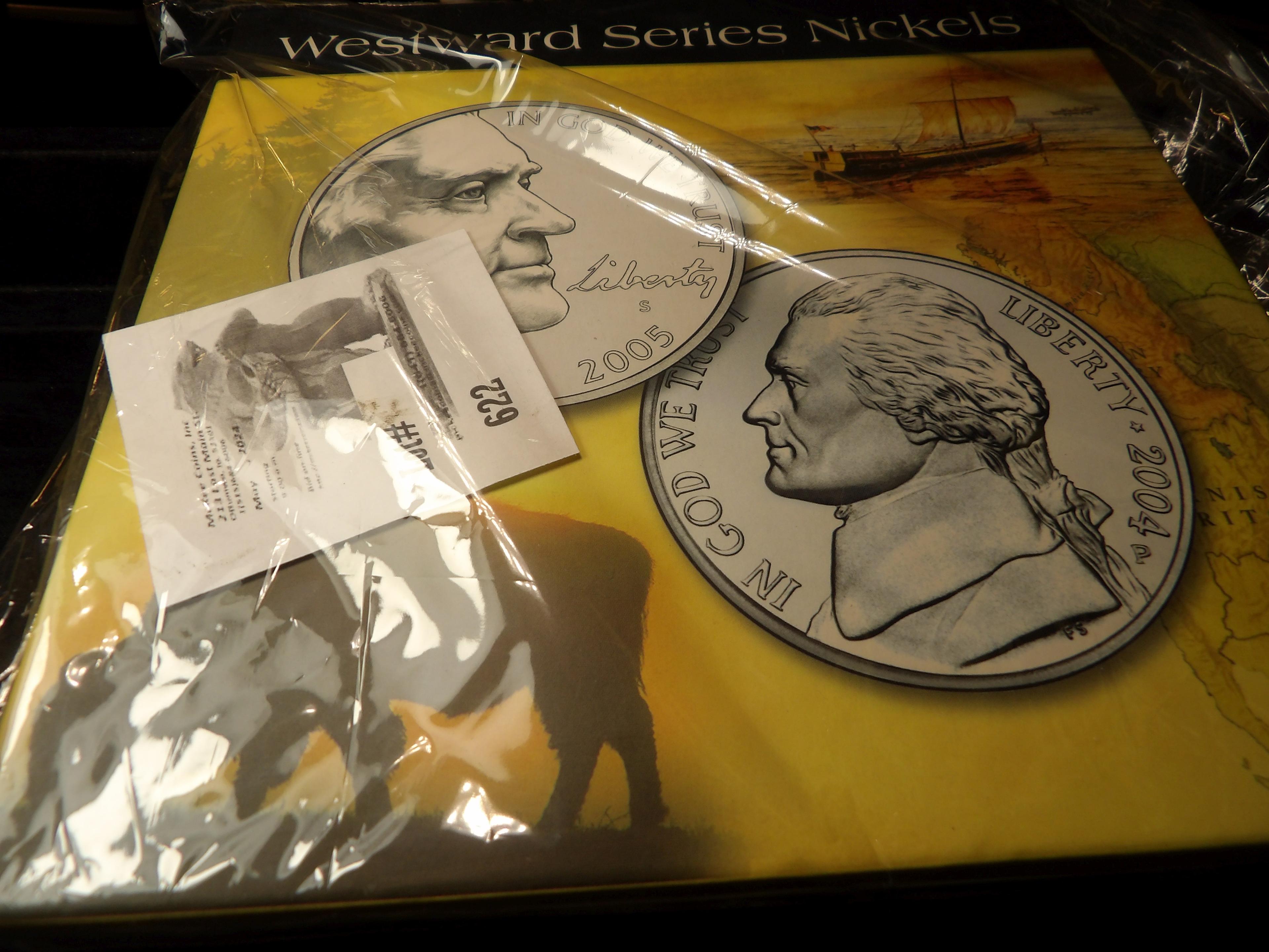 (2) 2004-2005P,D 10-Coins 1-Gold Plated,  Westward Series Nickels Sets in a Custome Holder.