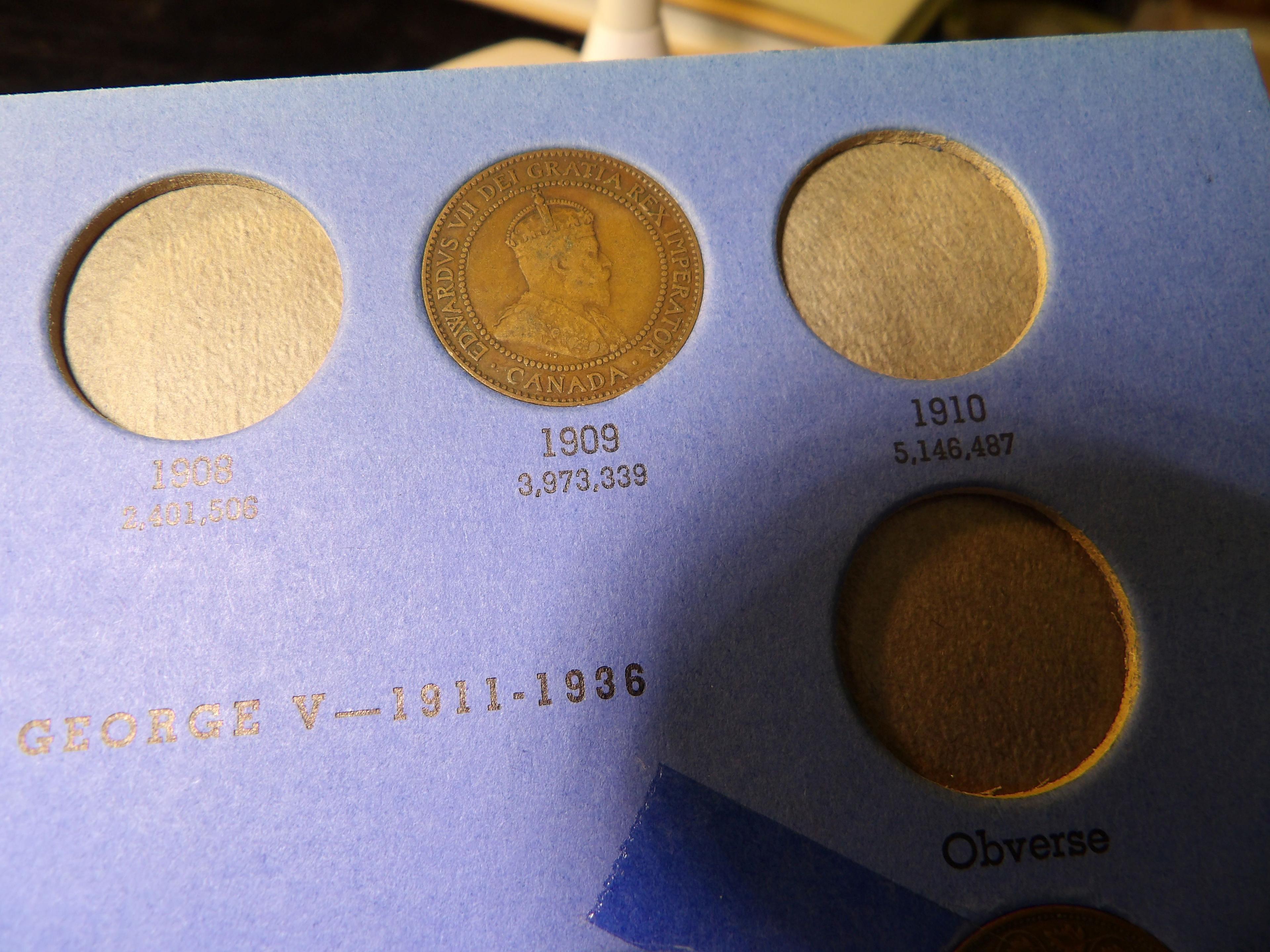 Partial Set Canadian Large Cents 13-Coins Inc. 1859, 1895, 1902, 1903, 1911, 1913, 1914, 1915, 1916,