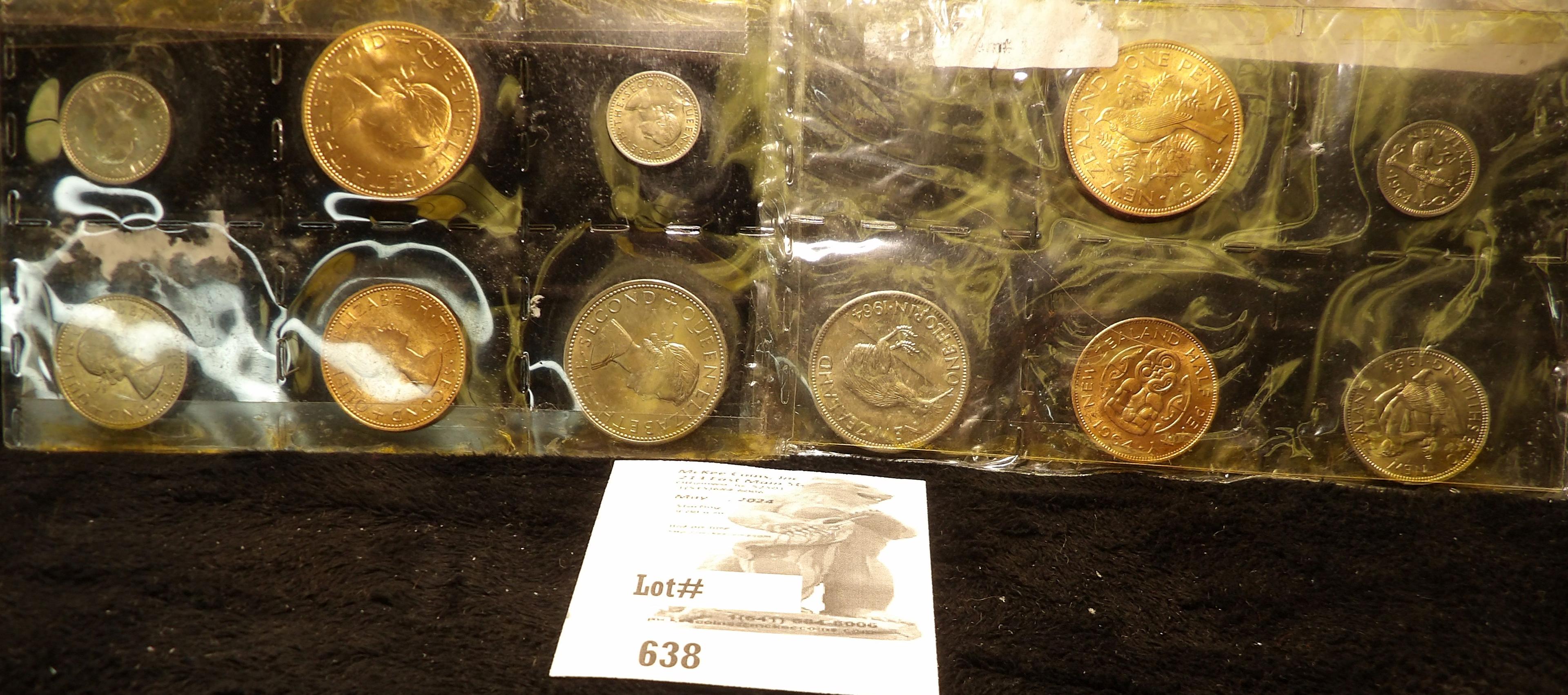 (2) Partial 1964 New Zealand Coin Sets BU.