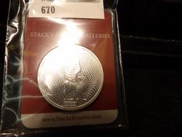 Stacks Bowers One Ounce .999 Fine Silver in a nice case.