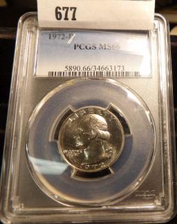 1972 D Washington Quarter, PCGS slabbed MS 66.