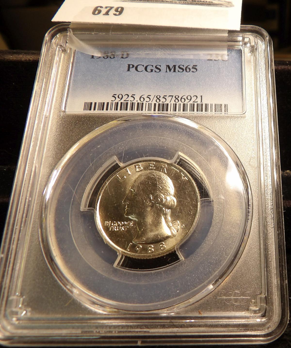 1988 D Washington Quarter, PCGS slabbed MS 65.