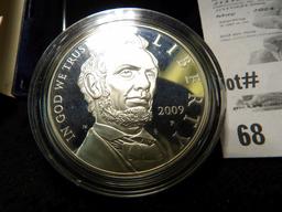 2009 P Silver Proof Abraham Lincoln Commemorative Silver Dollar in original U.S. Mint Box of issue.