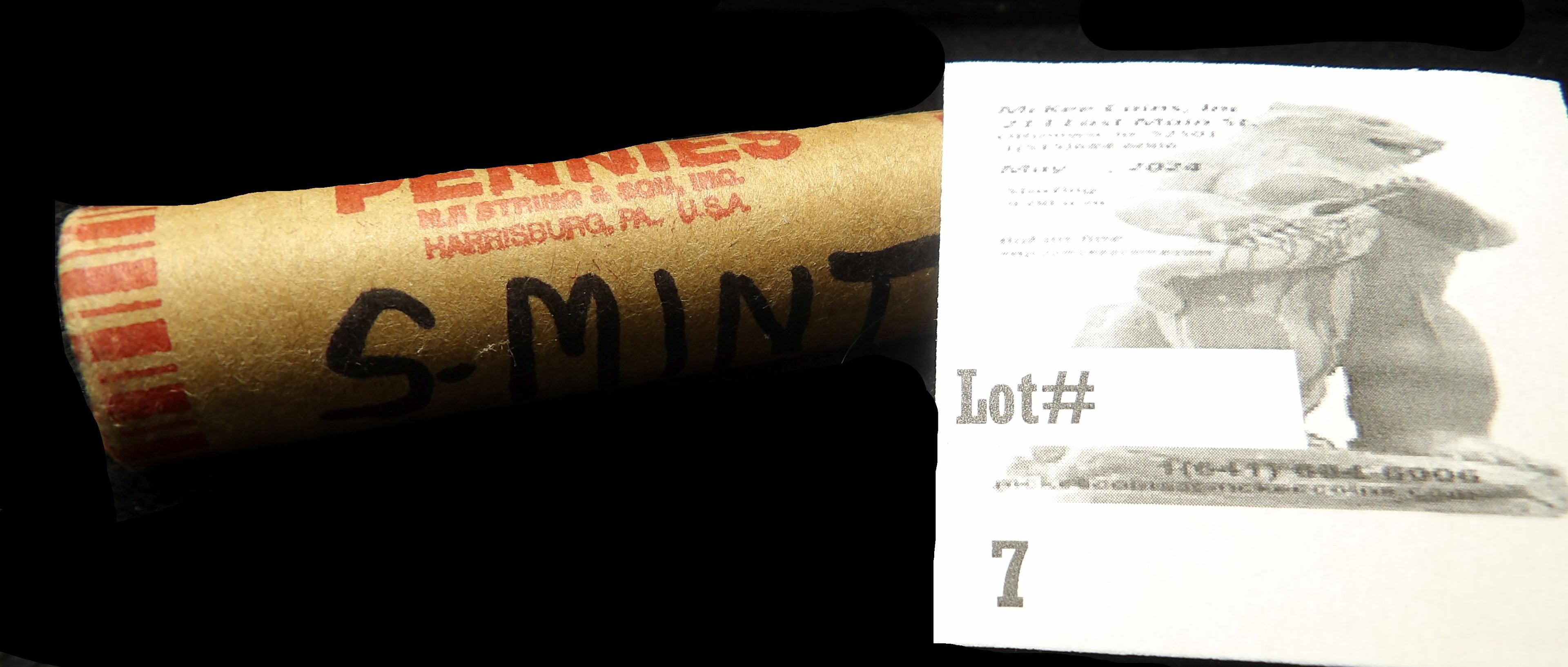 Bank-wrapped Roll of Cents labeled S mints.  I have not checked them, but it appears they are Wheat