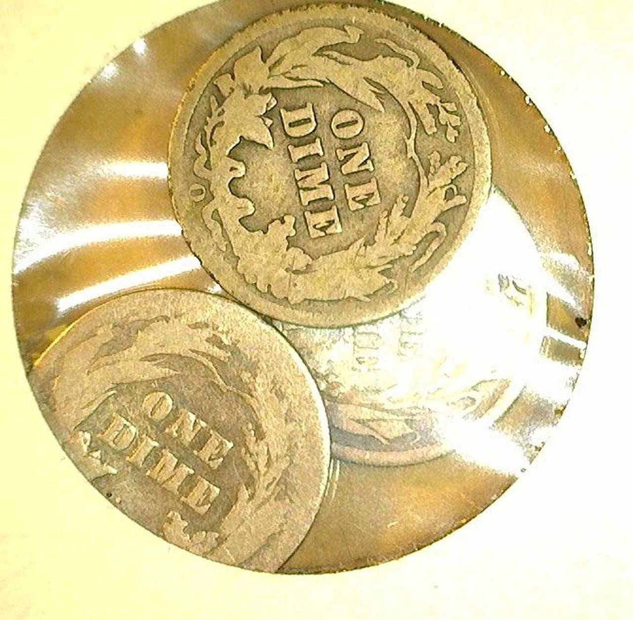 (3) Barber Dimes: 1903 O, 08 O, & 11 S. All carded together.
