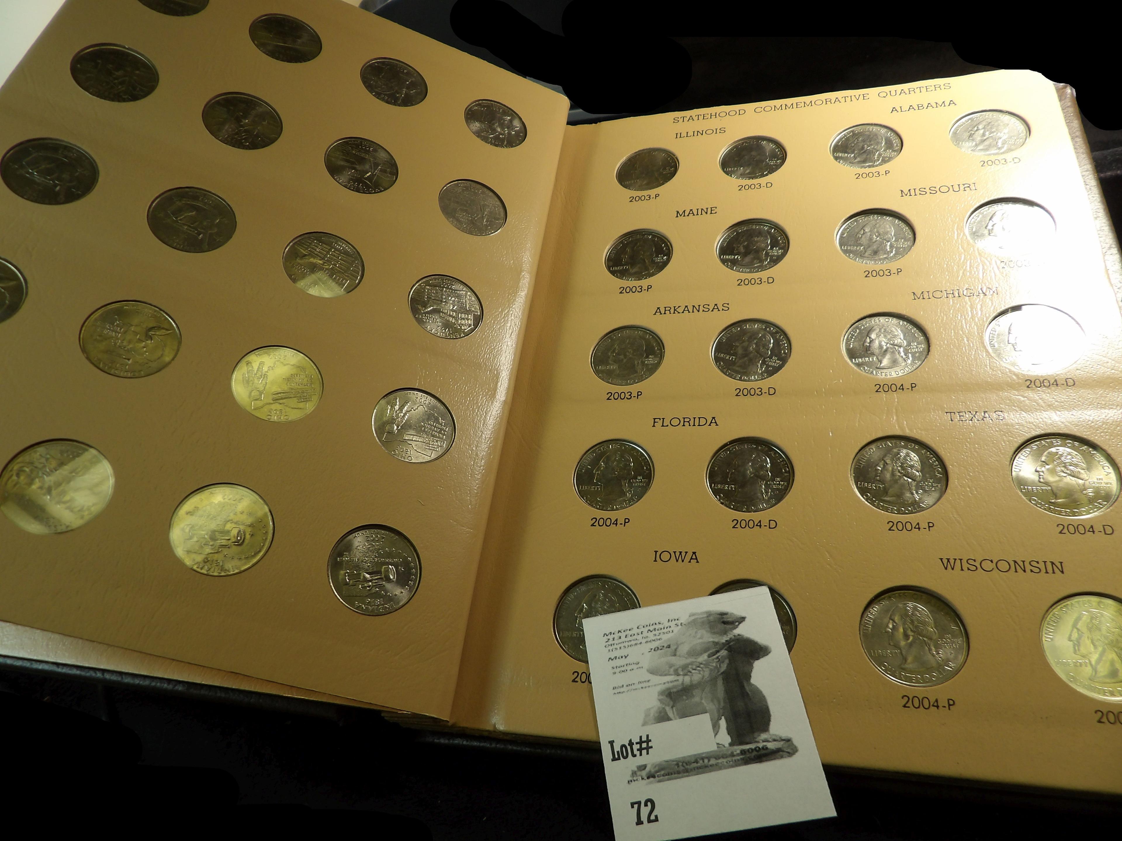World Coin Library Dansco Album full of Washington Quarters Statehood Commemorative 1999-2008. Conta