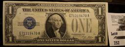 Series 1928A $1 Silver Certificate, Large Blue Seal, Silver Certificate. Attractive grade.