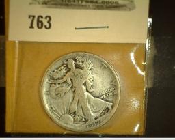 1917 Reverse S Walking Liberty Half Dollar, Good+.