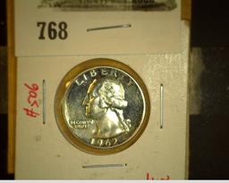 1962 P Proof Silver Washington Quarter.