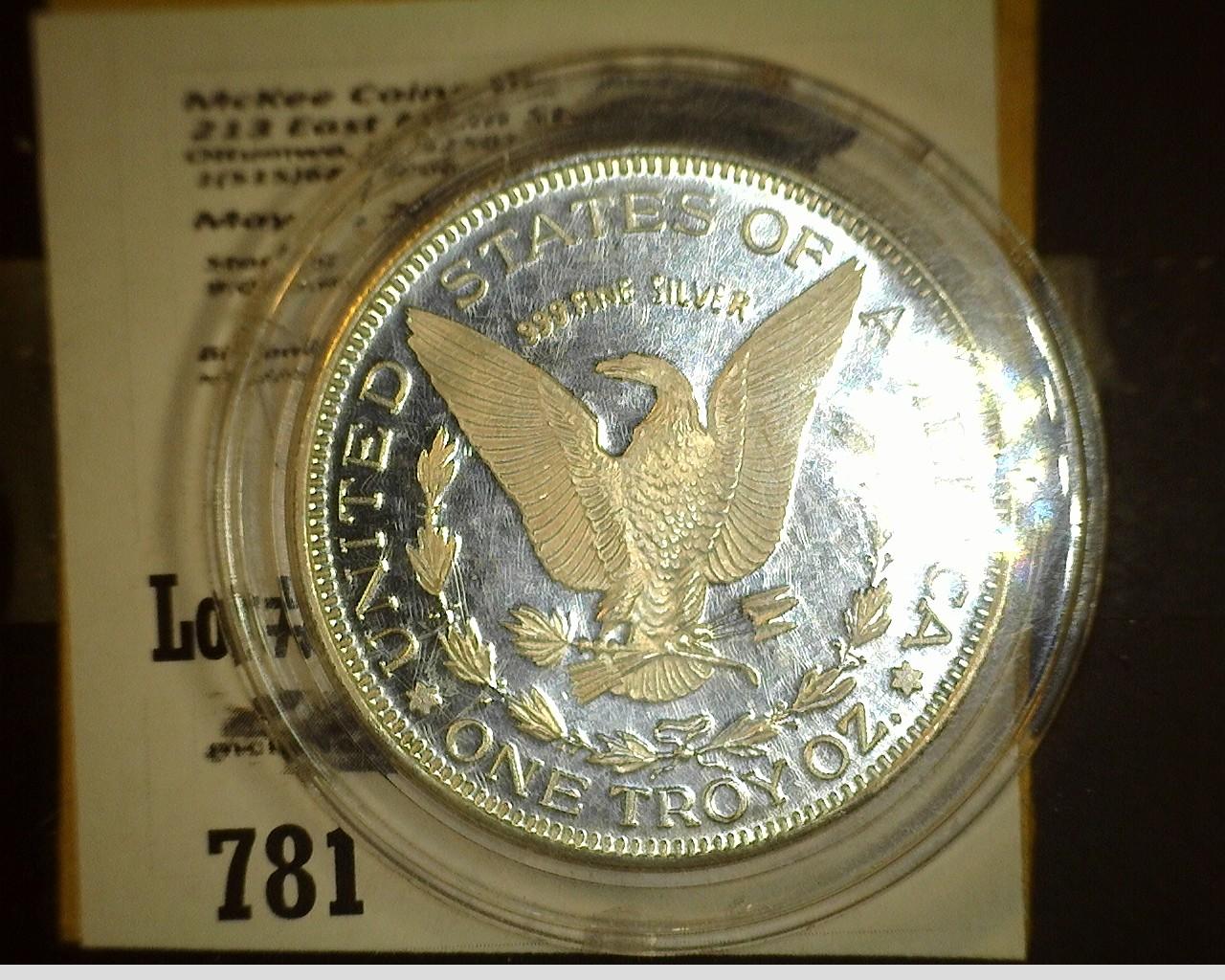 Liberty One Ounce .999 Fine Silver in capsule.