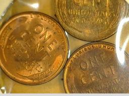 1937 P, 1939 D, & 1940 P Lincoln Cents, all nicer grades and carded together.