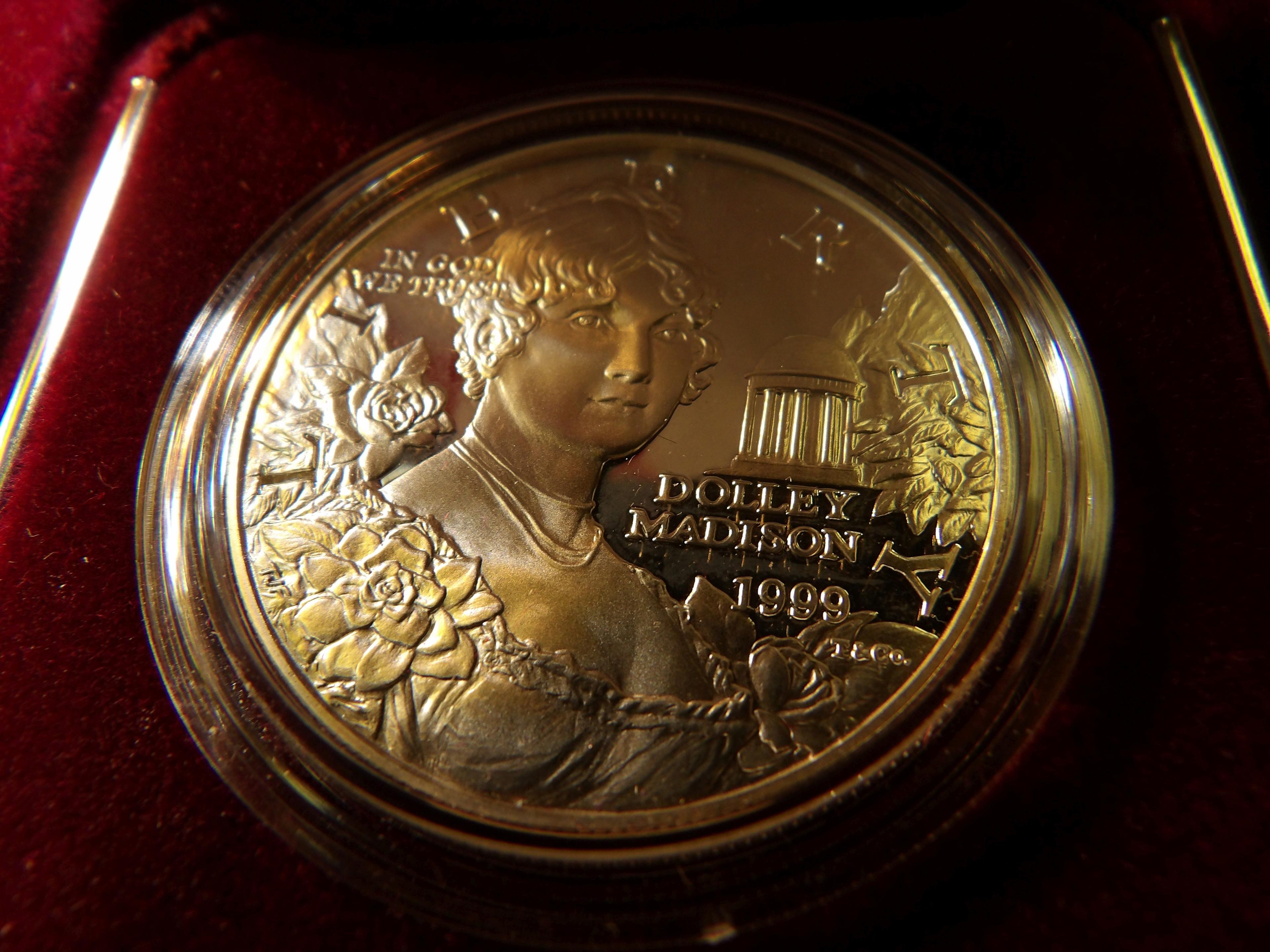 1999 Dolley Madison Proof Silver Dollar in box as issued.