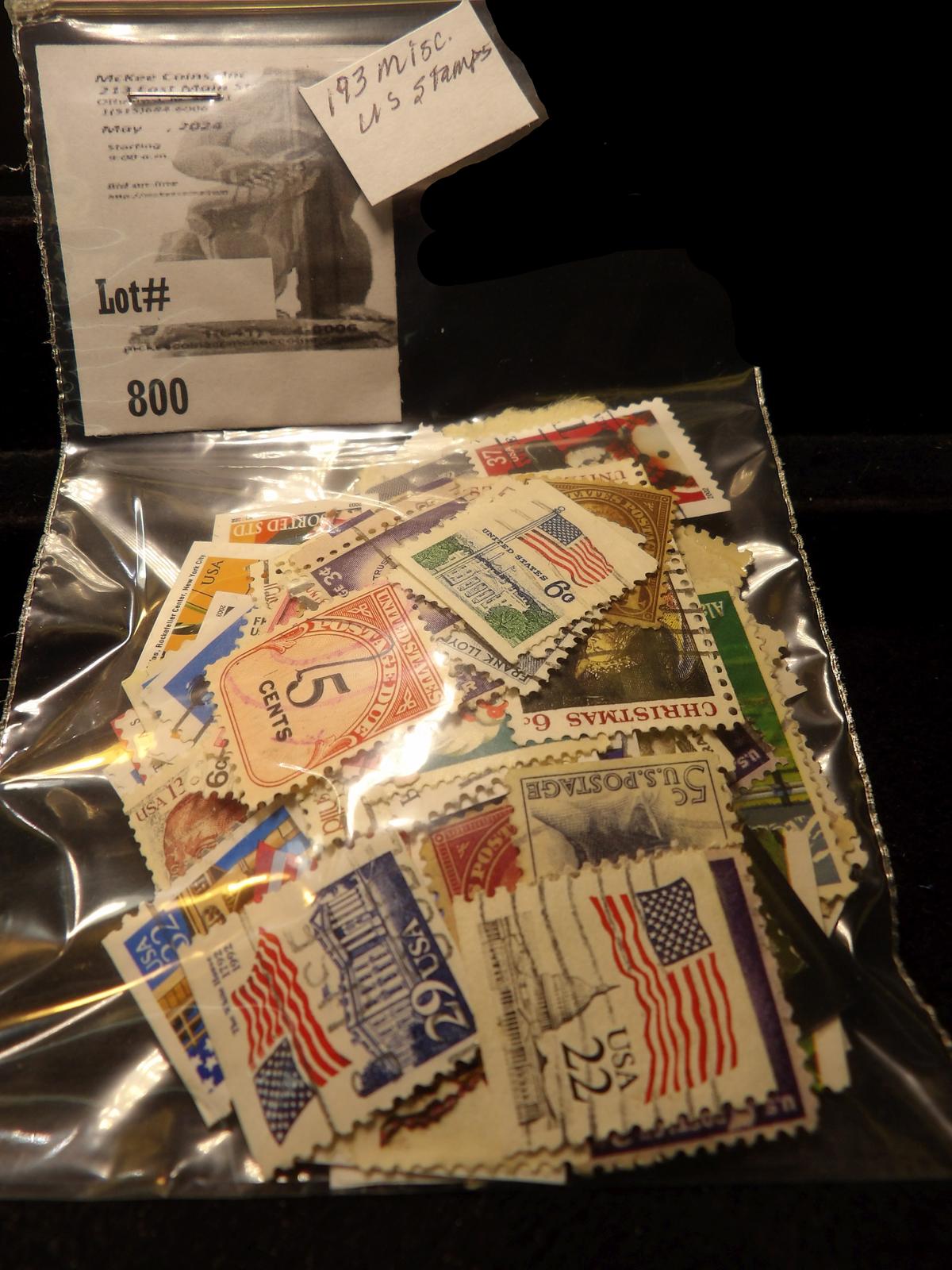 Pack of 193 miscellaneous U.S. Stamps.