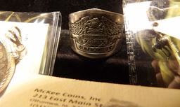 Harley-Davidson 11.7 grams, Size 8 Sterling Silver Ring; 1853 Arrows & Rays Seated Liberty Quarter i
