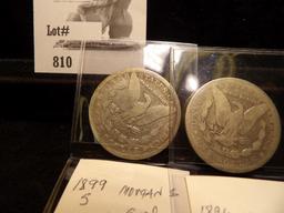 1896 O AG & 1899 S Good Morgan Silver Dollars.