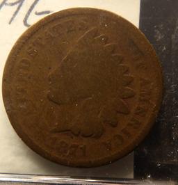 1870 Good & 1871 AG Indian Head Cents.