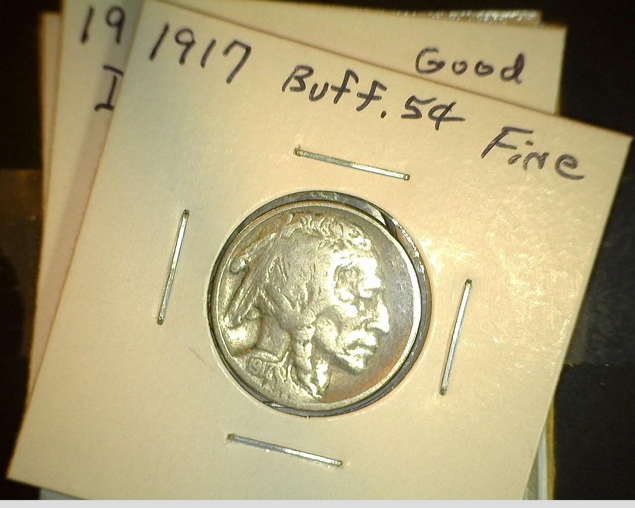 1915 P VG, 1917 P Fine, 1917 D Good, 1918 D Good, 1918 S Good, & (2) 1923 S Good Buffalo Nickels. (7