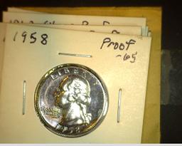 Six Proof 90% Silver Quarters: 1958 P, 62 P, 63 P, 92 S PF68, 93 S PF68, & 94 S PF67.
