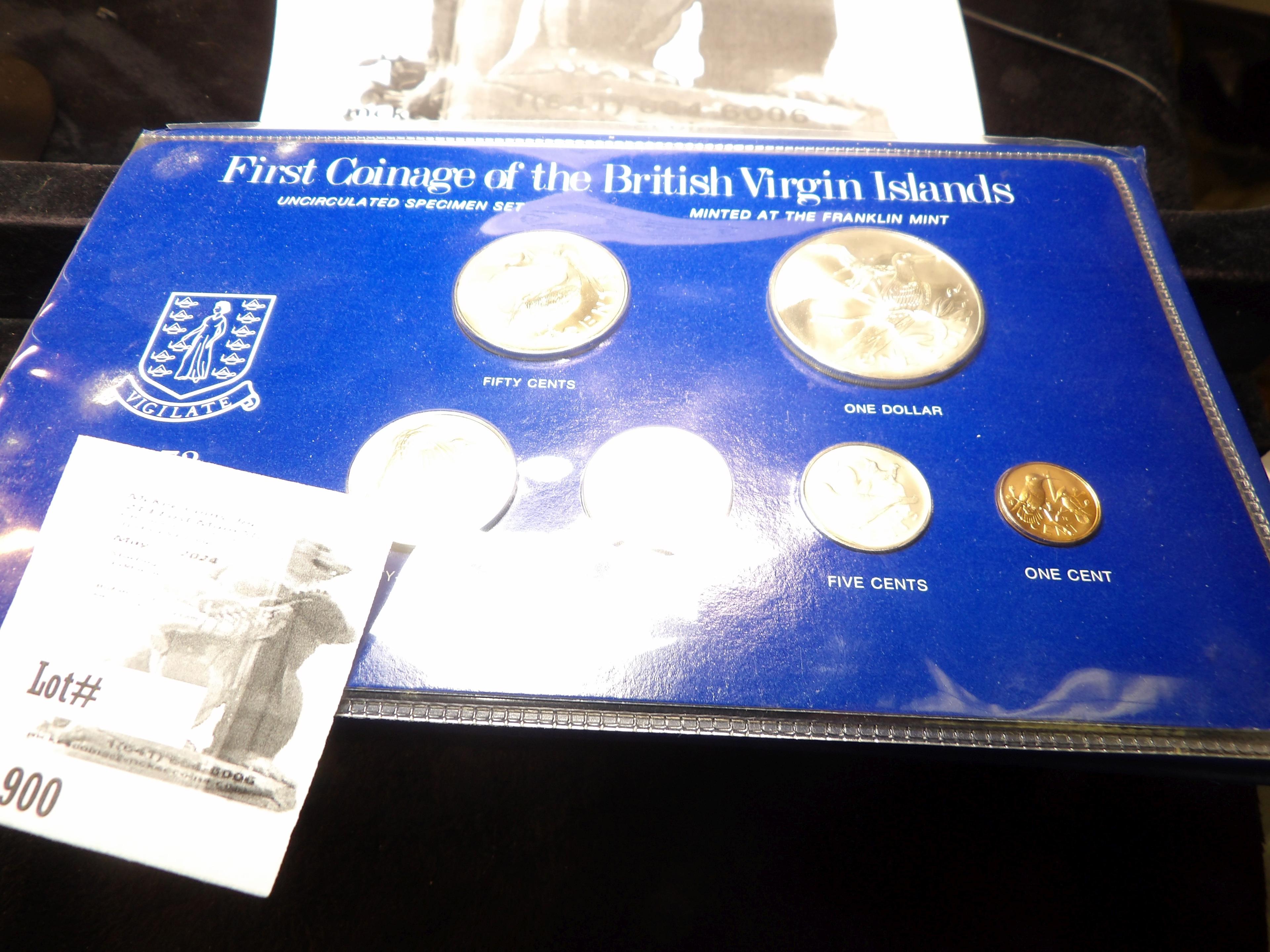 1973 British Virgin Islands Franklin Mint Set in original holder, only 18,000 issued, the Dollar Coi