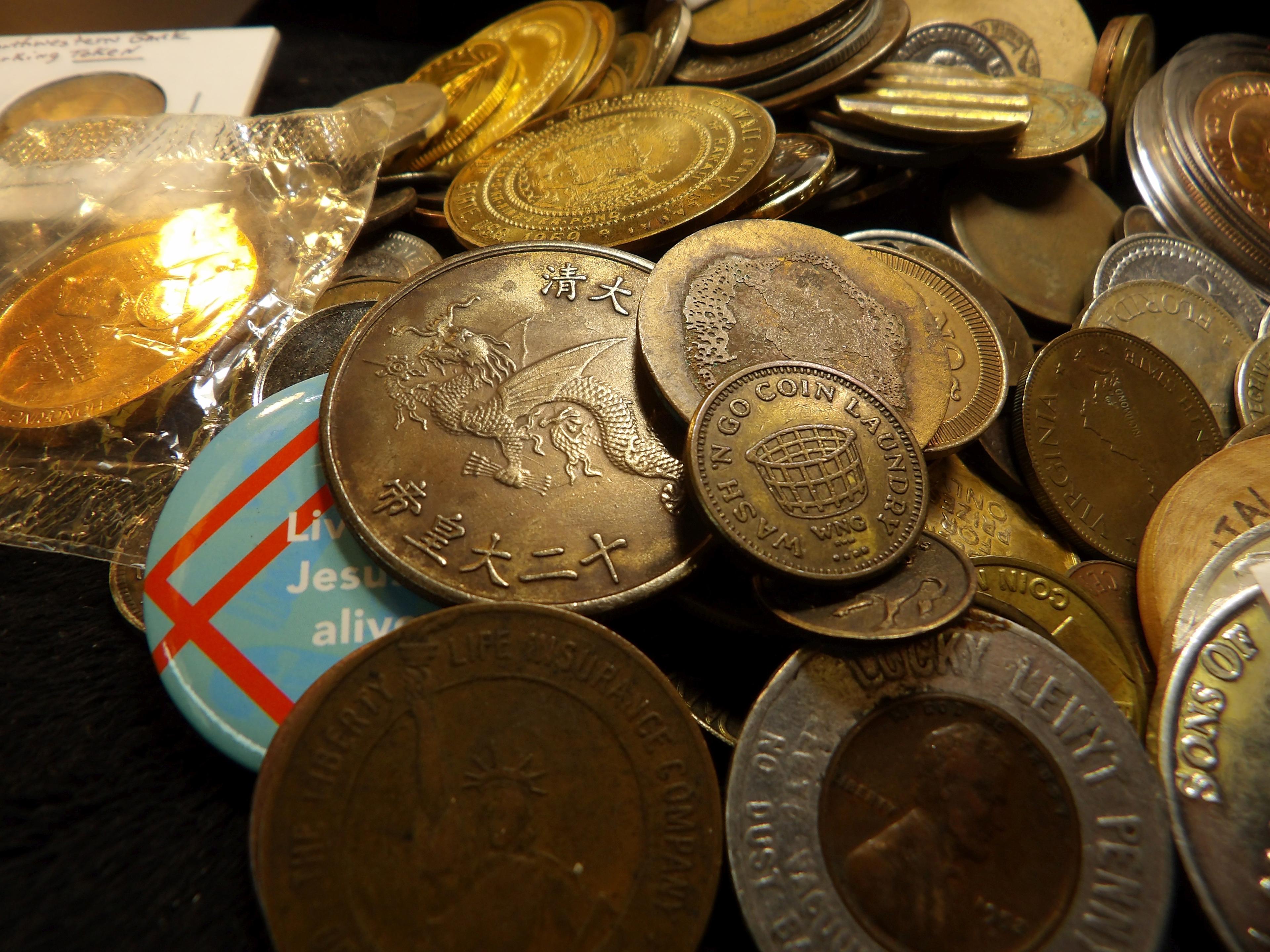 Lot of Medals, Tokens, & what ever including an 1850 U.S. Large Cent, total weight of this lot is ov