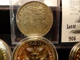 Seven round gold-plated German Third Reich Medals; three bar shaped Proof Ingots; & 1921 U.S. Morgan